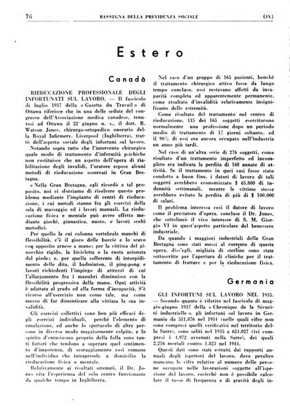 Rassegna della previdenza sociale assicurazioni e legislazione sociale, infortuni e igiene del lavoro