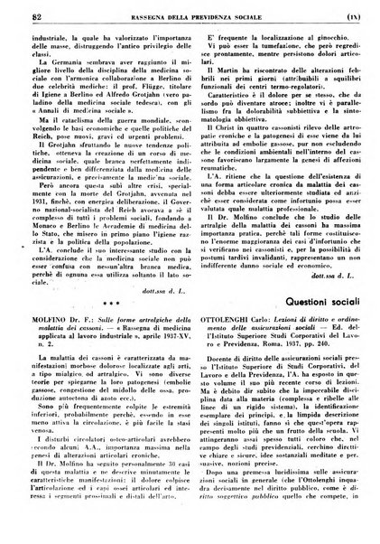 Rassegna della previdenza sociale assicurazioni e legislazione sociale, infortuni e igiene del lavoro