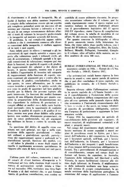 Rassegna della previdenza sociale assicurazioni e legislazione sociale, infortuni e igiene del lavoro