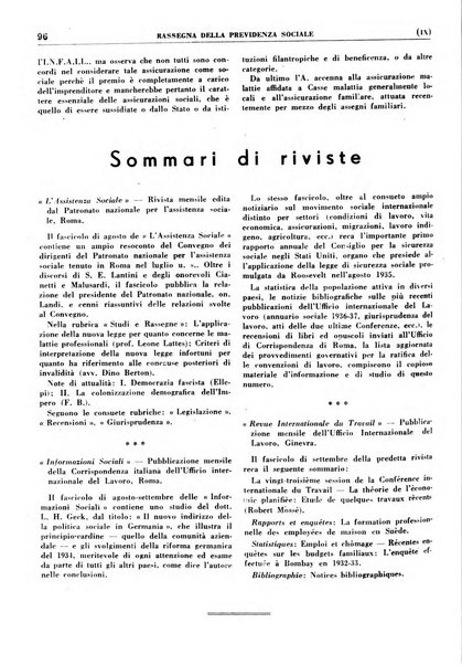 Rassegna della previdenza sociale assicurazioni e legislazione sociale, infortuni e igiene del lavoro