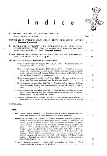 Rassegna della previdenza sociale assicurazioni e legislazione sociale, infortuni e igiene del lavoro