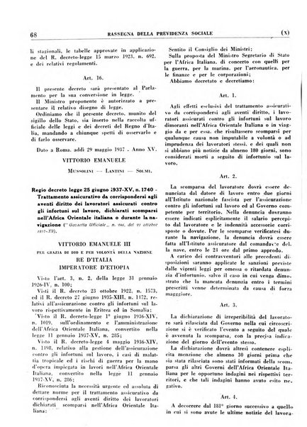 Rassegna della previdenza sociale assicurazioni e legislazione sociale, infortuni e igiene del lavoro