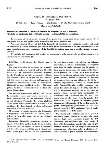 Rassegna della previdenza sociale assicurazioni e legislazione sociale, infortuni e igiene del lavoro