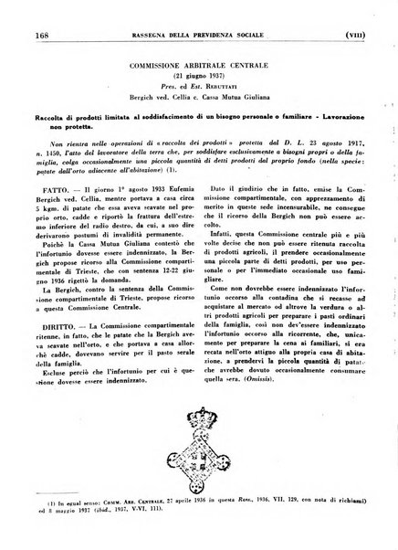 Rassegna della previdenza sociale assicurazioni e legislazione sociale, infortuni e igiene del lavoro