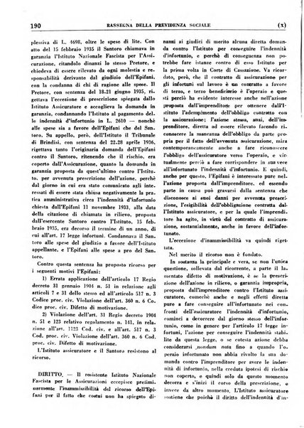 Rassegna della previdenza sociale assicurazioni e legislazione sociale, infortuni e igiene del lavoro