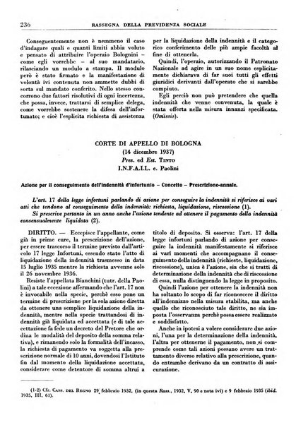 Rassegna della previdenza sociale assicurazioni e legislazione sociale, infortuni e igiene del lavoro