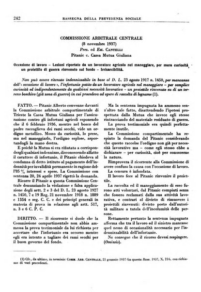 Rassegna della previdenza sociale assicurazioni e legislazione sociale, infortuni e igiene del lavoro