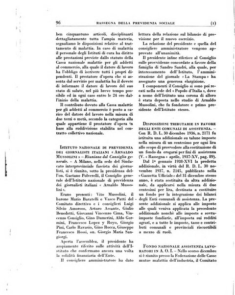 Rassegna della previdenza sociale assicurazioni e legislazione sociale, infortuni e igiene del lavoro