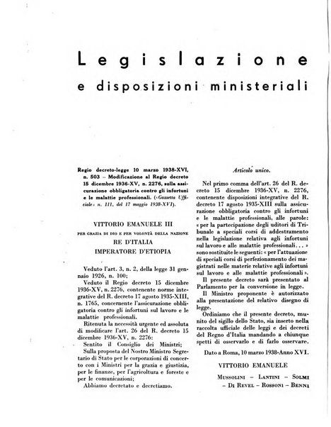 Rassegna della previdenza sociale assicurazioni e legislazione sociale, infortuni e igiene del lavoro