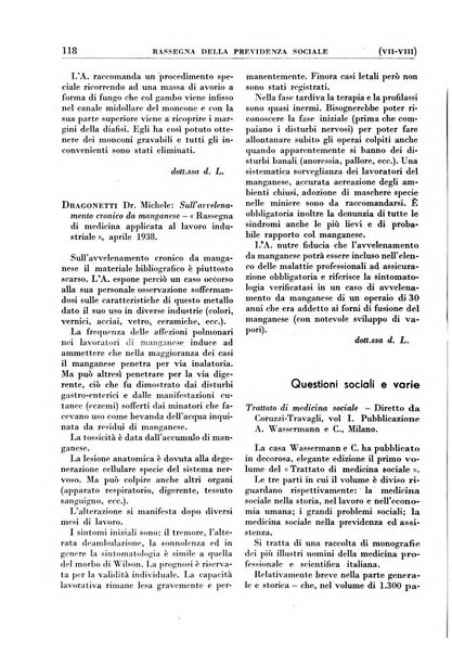 Rassegna della previdenza sociale assicurazioni e legislazione sociale, infortuni e igiene del lavoro