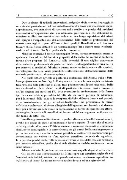 Rassegna della previdenza sociale assicurazioni e legislazione sociale, infortuni e igiene del lavoro