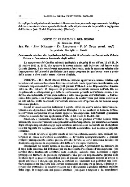 Rassegna della previdenza sociale assicurazioni e legislazione sociale, infortuni e igiene del lavoro