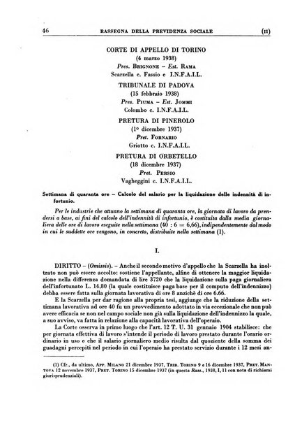 Rassegna della previdenza sociale assicurazioni e legislazione sociale, infortuni e igiene del lavoro