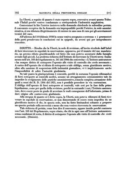 Rassegna della previdenza sociale assicurazioni e legislazione sociale, infortuni e igiene del lavoro