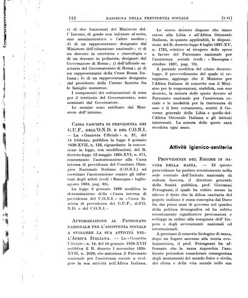 Rassegna della previdenza sociale assicurazioni e legislazione sociale, infortuni e igiene del lavoro