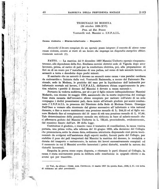 Rassegna della previdenza sociale assicurazioni e legislazione sociale, infortuni e igiene del lavoro