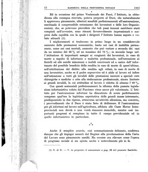 Rassegna della previdenza sociale assicurazioni e legislazione sociale, infortuni e igiene del lavoro