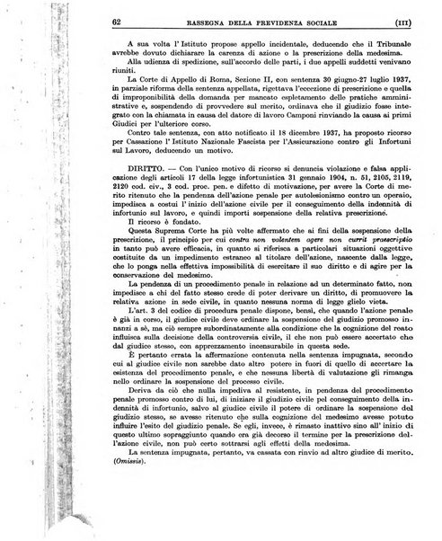 Rassegna della previdenza sociale assicurazioni e legislazione sociale, infortuni e igiene del lavoro