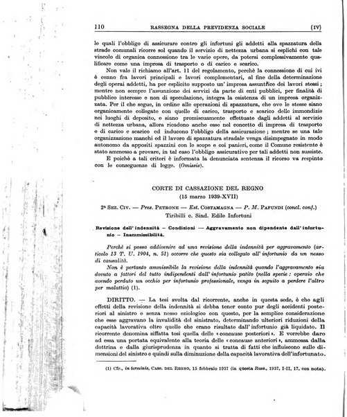 Rassegna della previdenza sociale assicurazioni e legislazione sociale, infortuni e igiene del lavoro