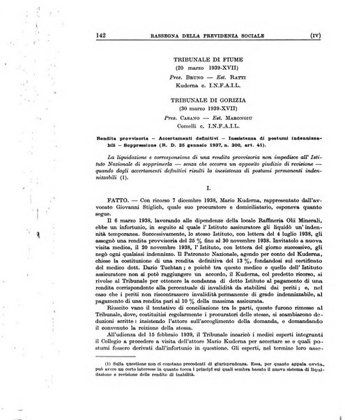 Rassegna della previdenza sociale assicurazioni e legislazione sociale, infortuni e igiene del lavoro