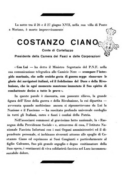 Rassegna della previdenza sociale assicurazioni e legislazione sociale, infortuni e igiene del lavoro