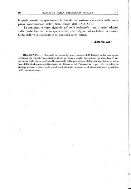 Rassegna della previdenza sociale assicurazioni e legislazione sociale, infortuni e igiene del lavoro