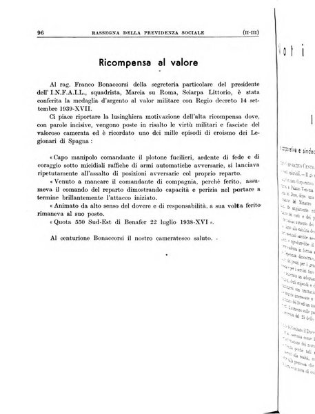 Rassegna della previdenza sociale assicurazioni e legislazione sociale, infortuni e igiene del lavoro