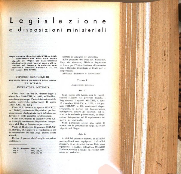 Rassegna della previdenza sociale assicurazioni e legislazione sociale, infortuni e igiene del lavoro