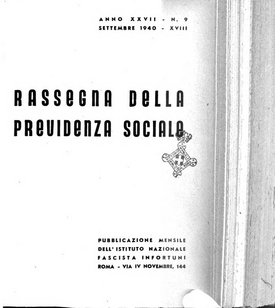 Rassegna della previdenza sociale assicurazioni e legislazione sociale, infortuni e igiene del lavoro