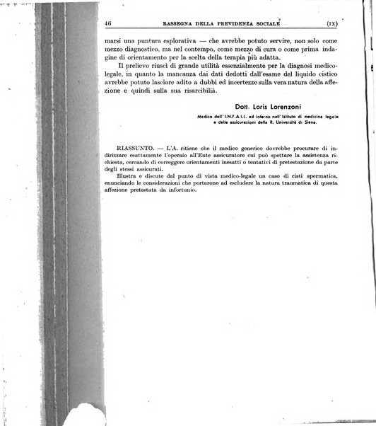 Rassegna della previdenza sociale assicurazioni e legislazione sociale, infortuni e igiene del lavoro