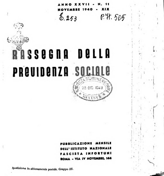 Rassegna della previdenza sociale assicurazioni e legislazione sociale, infortuni e igiene del lavoro