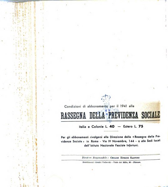 Rassegna della previdenza sociale assicurazioni e legislazione sociale, infortuni e igiene del lavoro