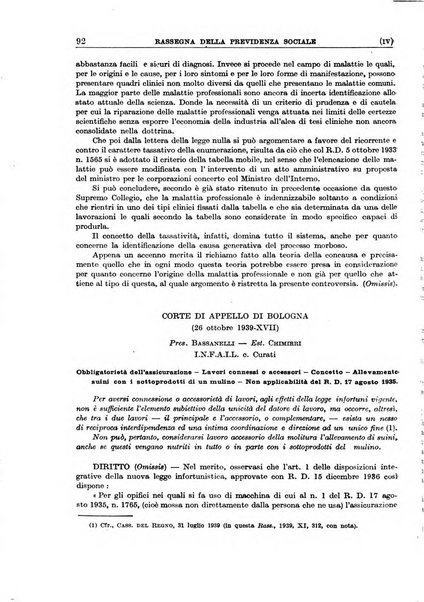 Rassegna della previdenza sociale assicurazioni e legislazione sociale, infortuni e igiene del lavoro