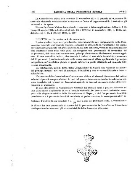 Rassegna della previdenza sociale assicurazioni e legislazione sociale, infortuni e igiene del lavoro