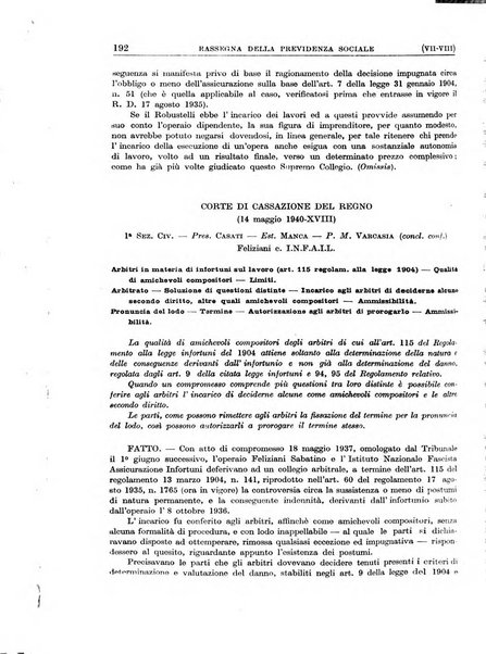 Rassegna della previdenza sociale assicurazioni e legislazione sociale, infortuni e igiene del lavoro