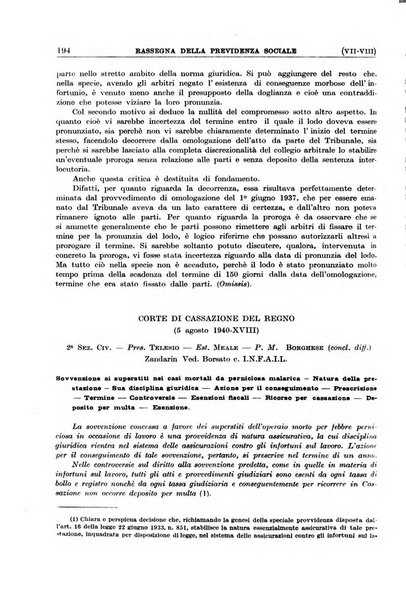 Rassegna della previdenza sociale assicurazioni e legislazione sociale, infortuni e igiene del lavoro