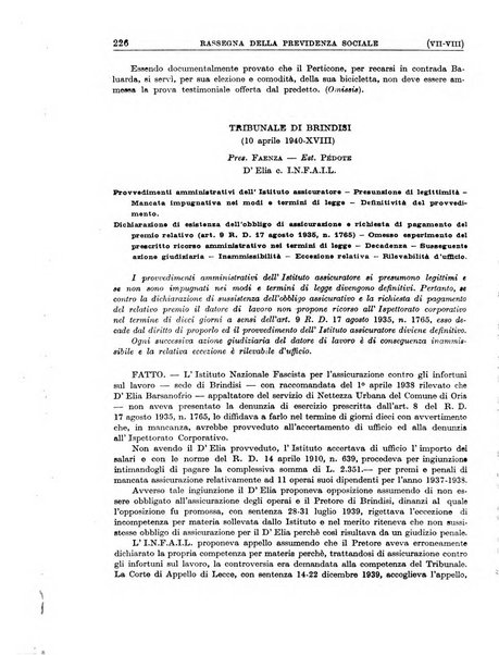 Rassegna della previdenza sociale assicurazioni e legislazione sociale, infortuni e igiene del lavoro