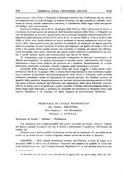 Rassegna della previdenza sociale assicurazioni e legislazione sociale, infortuni e igiene del lavoro