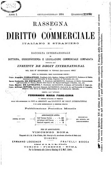 Rassegna di diritto commerciale italiano e straniero raccolta internazionale di dottrina, giurisprudenza e legislazione commerciale comparata