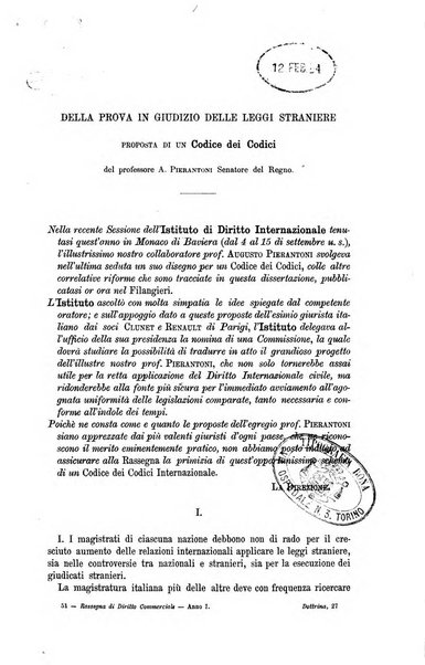 Rassegna di diritto commerciale italiano e straniero raccolta internazionale di dottrina, giurisprudenza e legislazione commerciale comparata