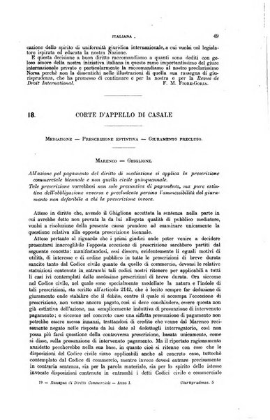 Rassegna di diritto commerciale italiano e straniero raccolta internazionale di dottrina, giurisprudenza e legislazione commerciale comparata