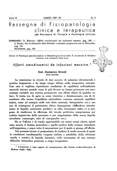 Rassegna di fisiopatologia clinica e terapeutica