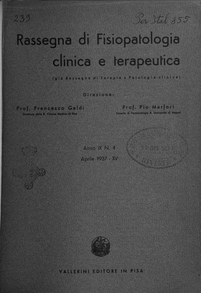 Rassegna di fisiopatologia clinica e terapeutica