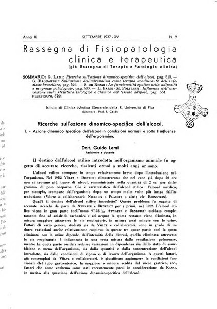 Rassegna di fisiopatologia clinica e terapeutica