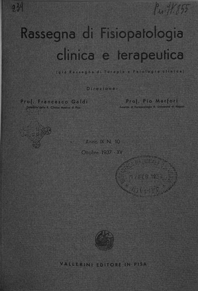 Rassegna di fisiopatologia clinica e terapeutica