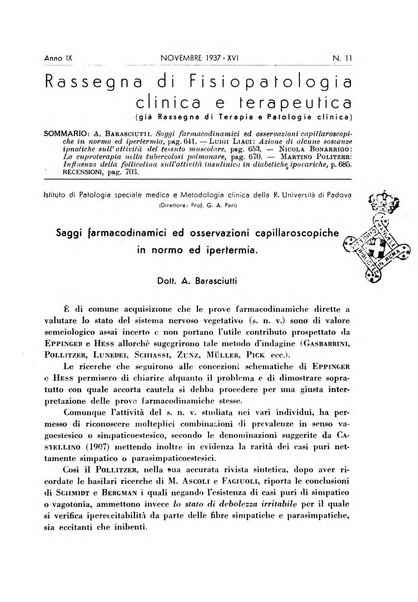 Rassegna di fisiopatologia clinica e terapeutica