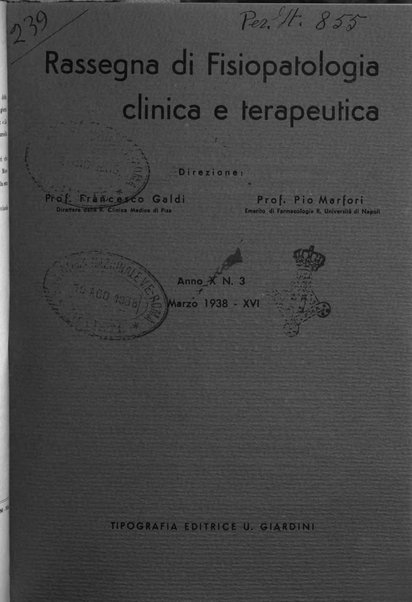 Rassegna di fisiopatologia clinica e terapeutica