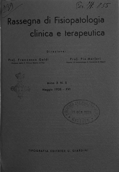 Rassegna di fisiopatologia clinica e terapeutica