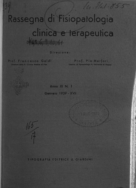 Rassegna di fisiopatologia clinica e terapeutica