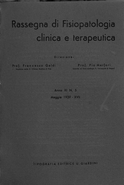 Rassegna di fisiopatologia clinica e terapeutica